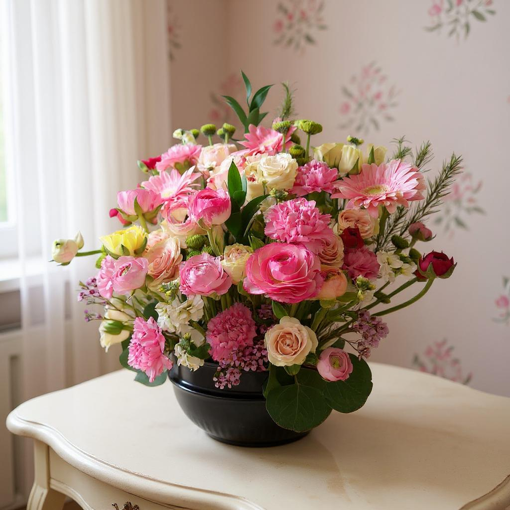 Blushing Petal Garden Basket