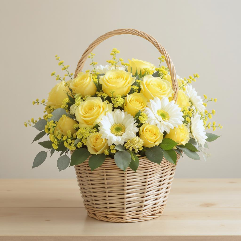 The Law of Friendship – Yellow Rose & Daisy Basket