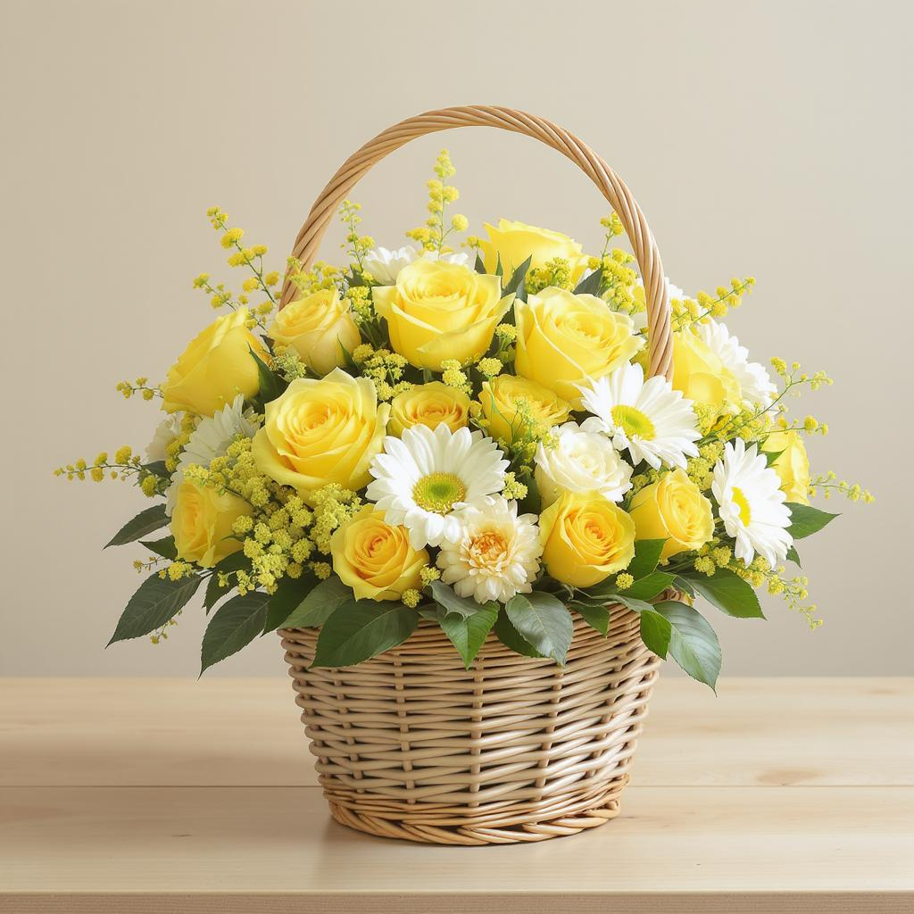The Law of Friendship – Yellow Rose & Daisy Basket