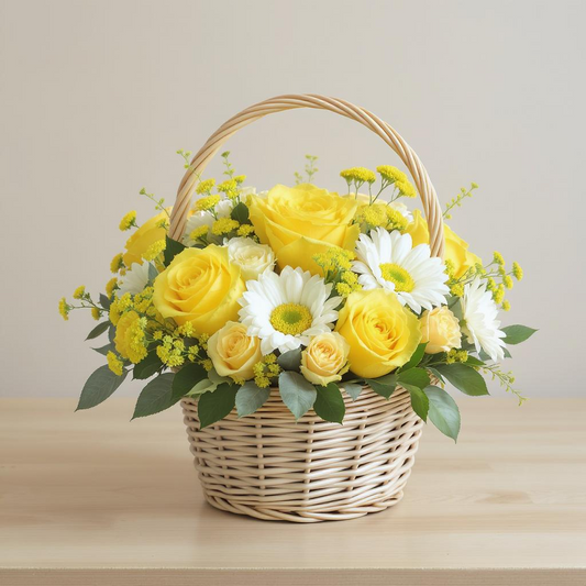 The Law of Friendship – Yellow Rose & Daisy Basket