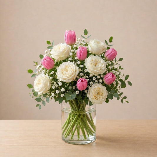 Pink and White Flower Arrangement | Blush & Ivory
