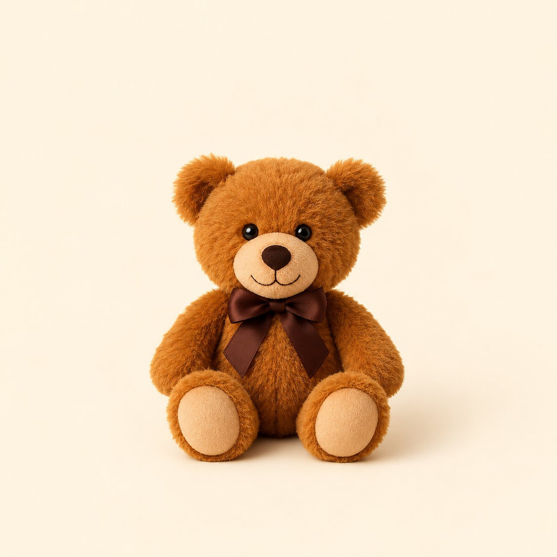Soft brown teddy bear, optional add-on for flower delivery.