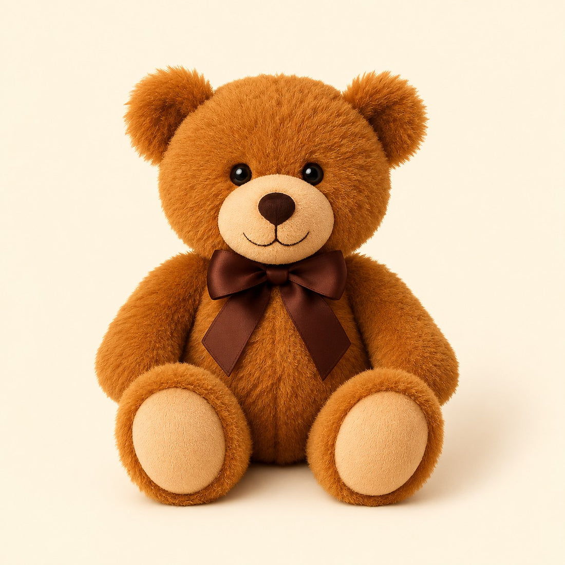 Soft brown teddy bear, optional add-on for flower delivery.
