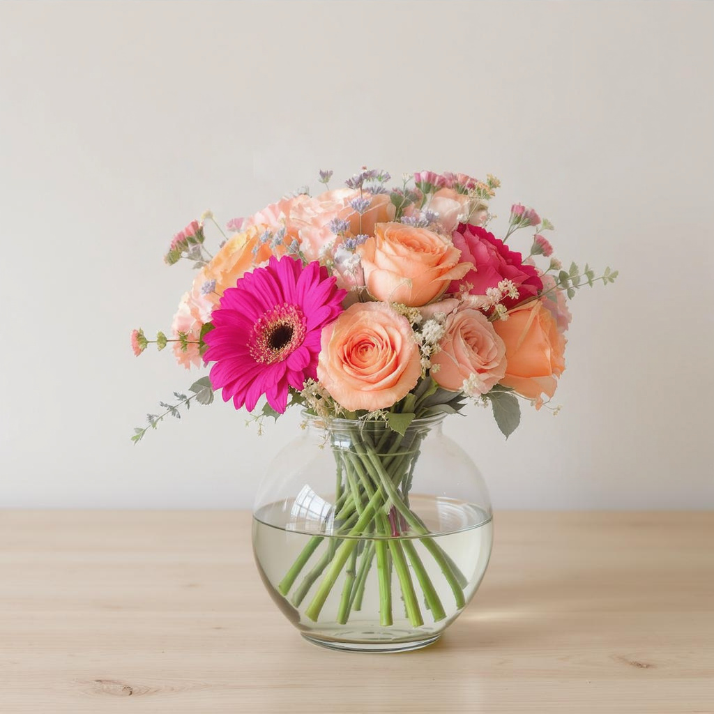 Blush Garden – Vibrant Pink & Peach Mix