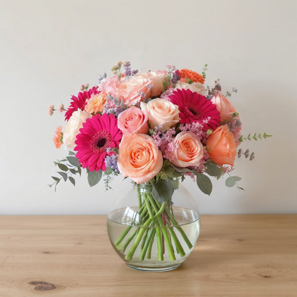 Blush Garden – Vibrant Pink & Peach Mix