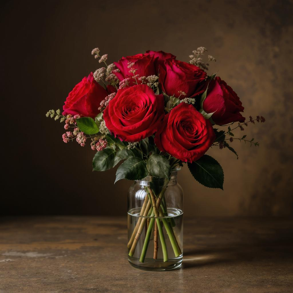 Classic Red Rose Elegance – Vase Arrangement