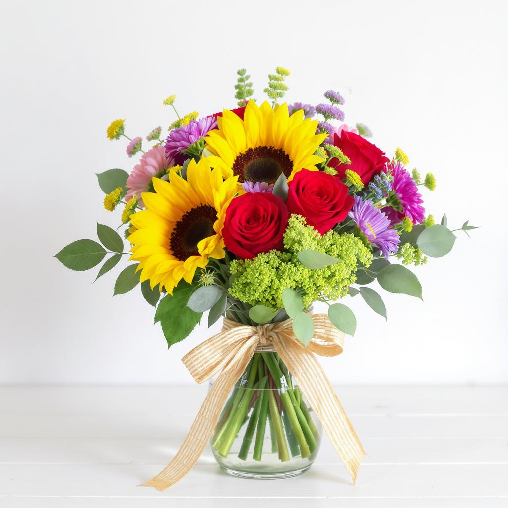 Sunflower & Rose Sunshine Bouquet